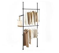 SoBuy Telescopic Clothes Rail with Hook Rack 75-126cm Wide for Bedroom