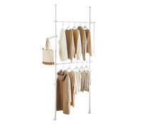 SoBuy Telescopic Clothes Rail with Hook Rack 75-126cm Wide for Bedroom