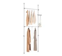 SoBuy Telescopic Clothes Rail with Hook Rack 75-126cm Wide for Bedroom