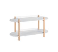 SoBuy Two-Tier Console Table - Light Gray & Natural Wood - Modern in Light Grey | Size: 0.6m2 SoBuy Light Grey 0.6m2