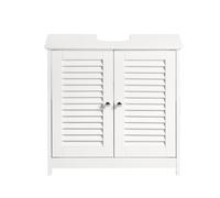 Sobuy Frg237-W, Under Sink Cabinet Vanity Unit Bathroom Cabinet With 2 Shutter Doors,white,w60Xd35Xh58