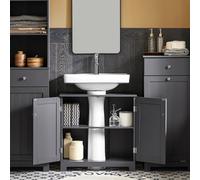 SoBuy Under Sink Bathroom Cabinet Adjustable Shelf - For Pedestal Sink - H60cm in Dark Grey SoBuy Dark Grey