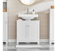 SoBuy Under Sink Bathroom Cabinet Adjustable Shelf - For Pedestal Sink - H60cm in White SoBuy White