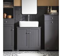 SoBuy Under Sink Bathroom Cabinet Adjustable Shelf - For Vessel Sink - H60cm in Dark Grey SoBuy Dark Grey