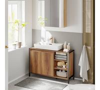 SoBuy Under Sink Bathroom Cabinet - Light Brown Wood Effect SoBuy Light Brown