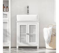 SoBuy Under Sink Bathroom Cabinet - Perforated Panel Doors in White SoBuy White