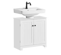 SoBuy BZR18-W,Under Sink Bathroom Cabinet Bathroom Storage Unit with Doors and Adjustable Shelf Under Sink Storage, Suitable for Vessel Sink White...
