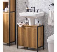 Sobuy Bzr63-Ii-Pf, Under Sink Bathroom Cabinet Slim Bathroom Storage Unit Freestanding Sink Cabinet,neutral,w60Xd30Xh60