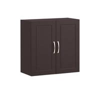 Sobuy Wall Cabinet Double Doors Storage Unit Brown Kitchen Bathroom
