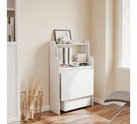 Sobuy Wall Foldable Desk With Drawer And 3 Shelves 25.1X9.8X39.6 Inch Fwt105-Ii-W - White