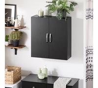 Sobuy Wall Mounted Cabinet With 2 Doors And 1 Shelf 21.7X7.9X23.6 Inch Bzr200-T-Sch - Black