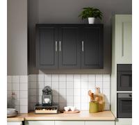 SoBuy Wall-Mounted Storage Cabinet Adjustable Shelf - W90cm in Black SoBuy Black