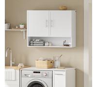 Sobuy Wall Mounted Storage Cabinet With 2 Doors 1 Shelf 35.4X11.2X27.6 Inch Bzr233-W - White