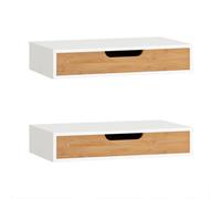 Sobuy Wall Shelf With 1 Drawer 15.7X9.8X3.1 Inch Load Capacity 16 Kg Frg92-Nw - White
