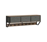 Sobuy Wall Storage Cabinet Coat Rack Shelf Wood Unit
