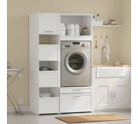 Sobuy Washing Machine Cabinet With 2 Drawers And Pull-Out Hanging Rod 25.9X23.8X73.2 Inch Bzr230-W - White