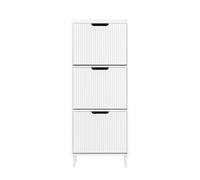 SoBuy White 3-Drawer Flip Shoe Cabinet Organizer