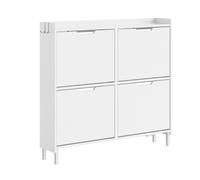 SoBuy White 4-Door Shoe Cabinet FSR100-E-W, 100x19x93cm