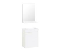 SoBuy White Bathroom Vanity Set with Mirror & Cabinet