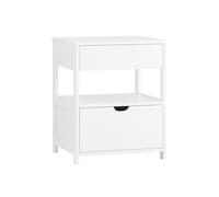 SoBuy White Bedside Table with 2 Drawers
