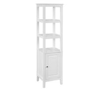 Sobuy White Floor Standing Tall Bathroom Storage Cabinet With Shelves And Door