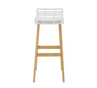 SoBuy White Kitchen Bar Stool with Oak Legs