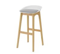 SoBuy White Kitchen Breakfast Bar Stool with Oak Legs