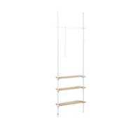 SoBuy White-Natural Corner Wardrobe with Hanging Rod & Shelves