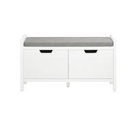 SoBuy White Shoe Bench with Cushion & Storage