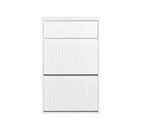 Sobuy Shoe Cabinet Storage Cupboard With Flip Drawers And Pull Out Drawer White