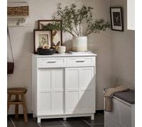 SoBuy White Sliding Door Sideboard Farmhouse | Size: 80 cm SoBuy White 80 cm