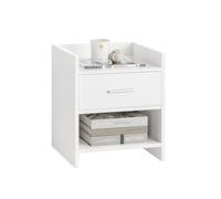 SoBuy White Wood Side End Table Bedside Table with Drawer,FBT66-W,UK