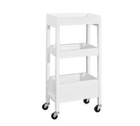 Sobuy Wooden Kitchen Serving Trolley Cart On Wheels 3 Tier Storage White