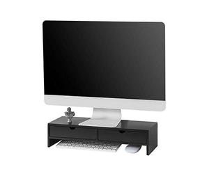 SoBuy Wooden Monitor Stand Riser with Drawers for Home Office