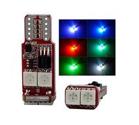 SOCAL-LED 2pcs RC T10 194 W5W LED Bulbs RGB 5050 6SMD Bright Wedge Interior/Dome/Map/Door/License Plate Light (Bulb Only)