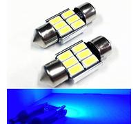 SOCAL-LED 2x 3022 31mm Festoon LED Bulbs Canbus 6W High Power Bright SMD 5730 Interior Dome Light, Map Light, Blue