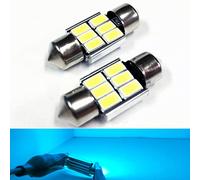 SOCAL-LED 2x 3022 31mm Festoon LED Bulbs Canbus 6W High Power Bright SMD 5730 Interior Dome Light, Map Light, Ice Blue (Teal)