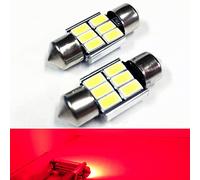 SOCAL-LED 2x 3022 31mm Festoon LED Bulbs Canbus 6W High Power Bright SMD 5730 Interior Dome Light, Map Light, Red
