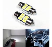 SOCAL-LED 2x 3022 31mm Festoon LED Bulbs Canbus 6W High Power Bright SMD 5730 Interior Dome Light, Map Light, White