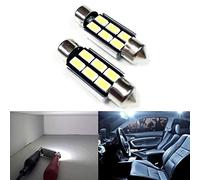 SOCAL-LED 2x 3710 36mm Festoon LED Bulbs Canbus 6W High Power Bright SMD 5730 Interior Dome Light, Map Light, White