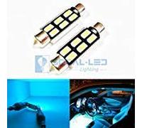 SOCAL-LED 2x 4210 42mm Festoon LED Bulbs Canbus 6W High Power Bright SMD 5730 Interior Dome Light, Map Light, Ice Blue (Teal)