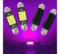 SOCAL-LED 4X 41mm Festoon LED Bulb Canbus Super Bright 3030 Chipset Car Interior Dome Light 578 Map Light, Pink