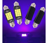 SOCAL-LED 4X 41mm Festoon LED Bulb Canbus Super Bright 3030 Chipset Car Interior Dome Light 578 Map Light, Purple
