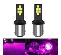SOCAL-LED LIGHTING 1157 BAY15d Pink Purple LED Turn Signal Bulb Advanced 3030 SMD Bright Colorful DRL Brake Lamp Parking Tail Light, Pack of 2