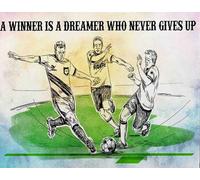 Soccer A Winner Is A Dreamer Who Never Gives Up Door Mat Classic Floor Mats Washable Entrance Rug For Front Back Door Kitchen Garden 40 X 60Cm