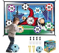 Soccer Accuracy Target Game, Football Accuracy Exercise, Indoor Outdoor Backyard Toss Soccer Goal Game with Balls, Foldable Flannel Goals, Party Gifts for Boys Girls Aged 3 +