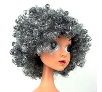 Soccer Afro for wig Black Short Fan Prop Soccer Afro for wig(Gray)