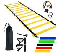 Soccer Agility Training Set - Adjustable Speed Ladder, Workout Equipment | Foldable Fitness Training Gear, Sports Conditioning Kit for Athletes, Agility Practice Tools for Kids and Adults