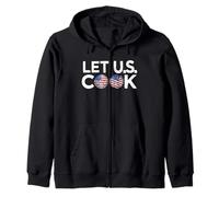 Soccer American Flag Let U.S. Cook Soccer Ball Group Team Zip Hoodie