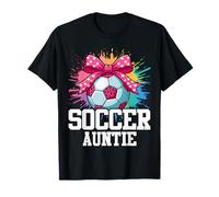 Soccer Auntie Funny Coquette Bow Aunt T-Shirt